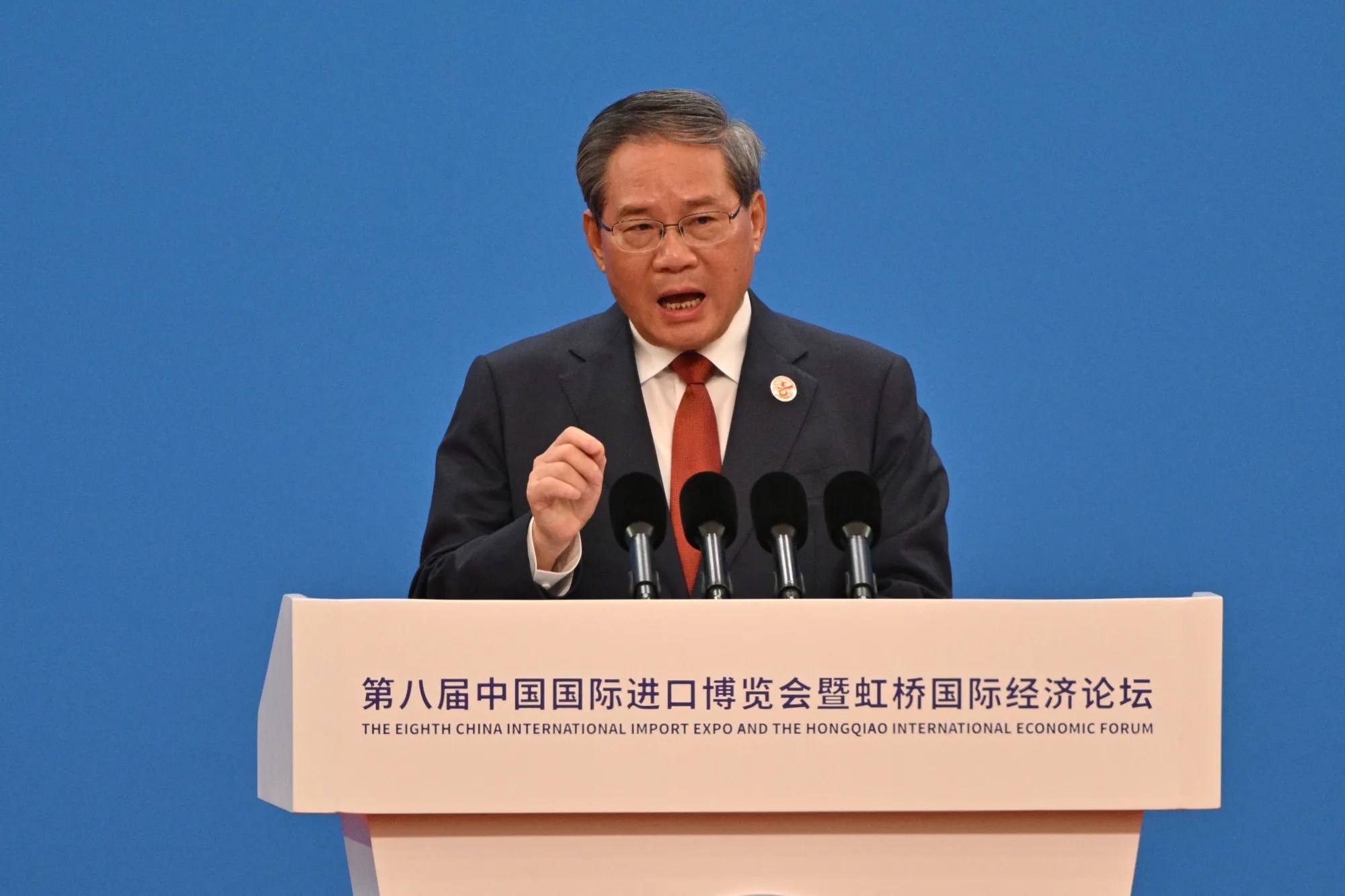 China's Premier Li Qiang at the China International Import Expo in Shanghai on Nov.&nbsp;5.
