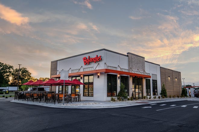 Outside of Bojangles store is pictured.