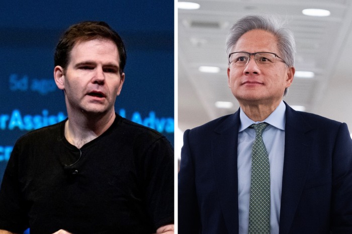 A combination photo of Groq CEO Jonathan Ross and Nvidia CEO Jensen Huang.